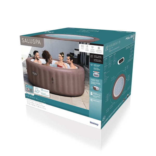 Salu Spa Hawaii Smart AirJet 6-Person Terracotta Round Spa, 77-in x 28-in F6