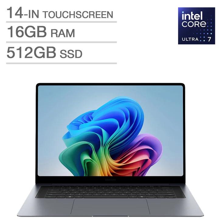 Samsung Galaxy Book6 Pro Copilot+ PC 14.0-in Touchscreen AMOLED Laptop, Intel Core Ultra 7 356H- 16GB RAM, 512 GB SSD L4