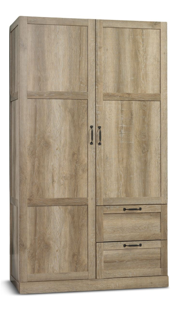 Sauder 2 Door 2 Drawer Wardrobe, Oak P0
