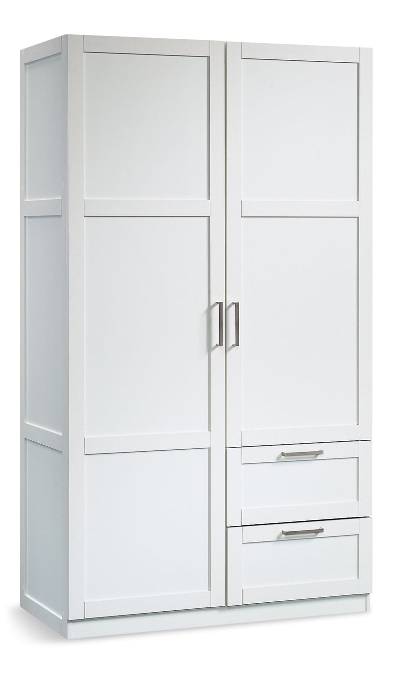 Sauder 2 Door 2 Drawer Wardrobe, White U0