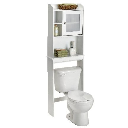 Sauder Caraway 1-Door Over-The-Toilet Spacesaver Bathroom Storage Shelf/Cabinet, Soft White O2