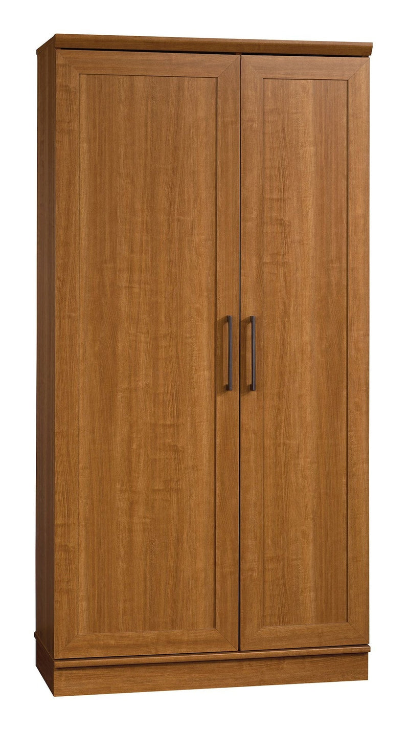Sauder Homeplus 2-Door Storage Cabinet/Pantry with Adjustable Shelves, Sienna Oak Finish I5