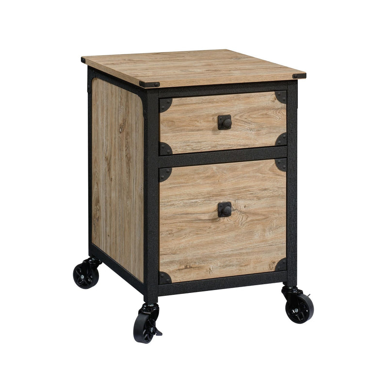 Sauder Steel Pedestal River File Cabinet with Drawers, Milled Mesquite A3