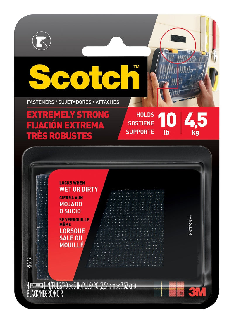 Scotch Heavy Duty UV Resistant Extreme Fasteners, 10-lbs, 1 x 3-in, Assorted Colours, 4-pk W7