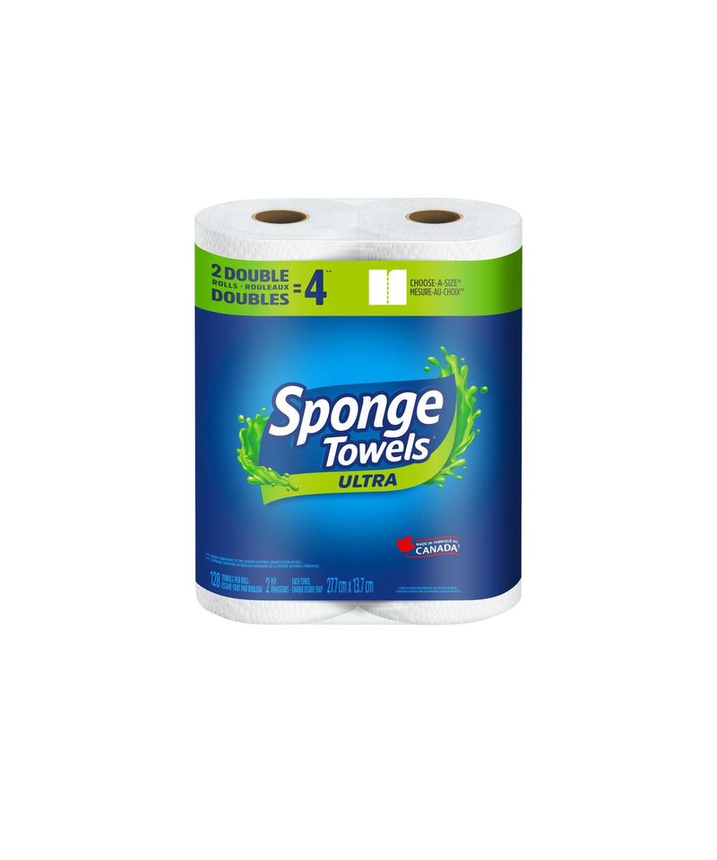 Scotties Sponge Ultra Choose-A-Size Absorbent Paper Towel, 2-Ply, 2 Double Rolls E1
