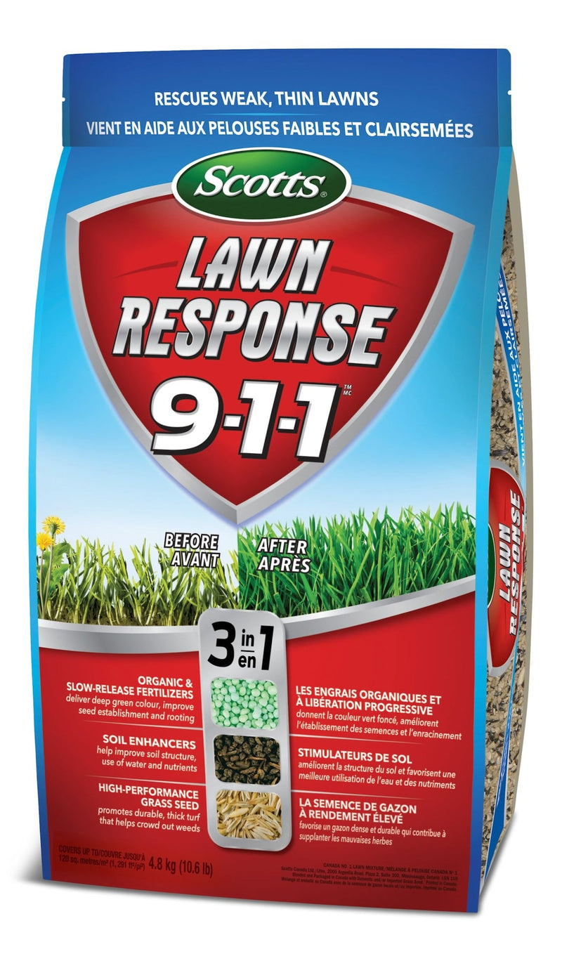 Scotts Lawn Response 3-in-1 Grass Seed & Fertilizer Mix, 9-1-1, 4.8-kg S8