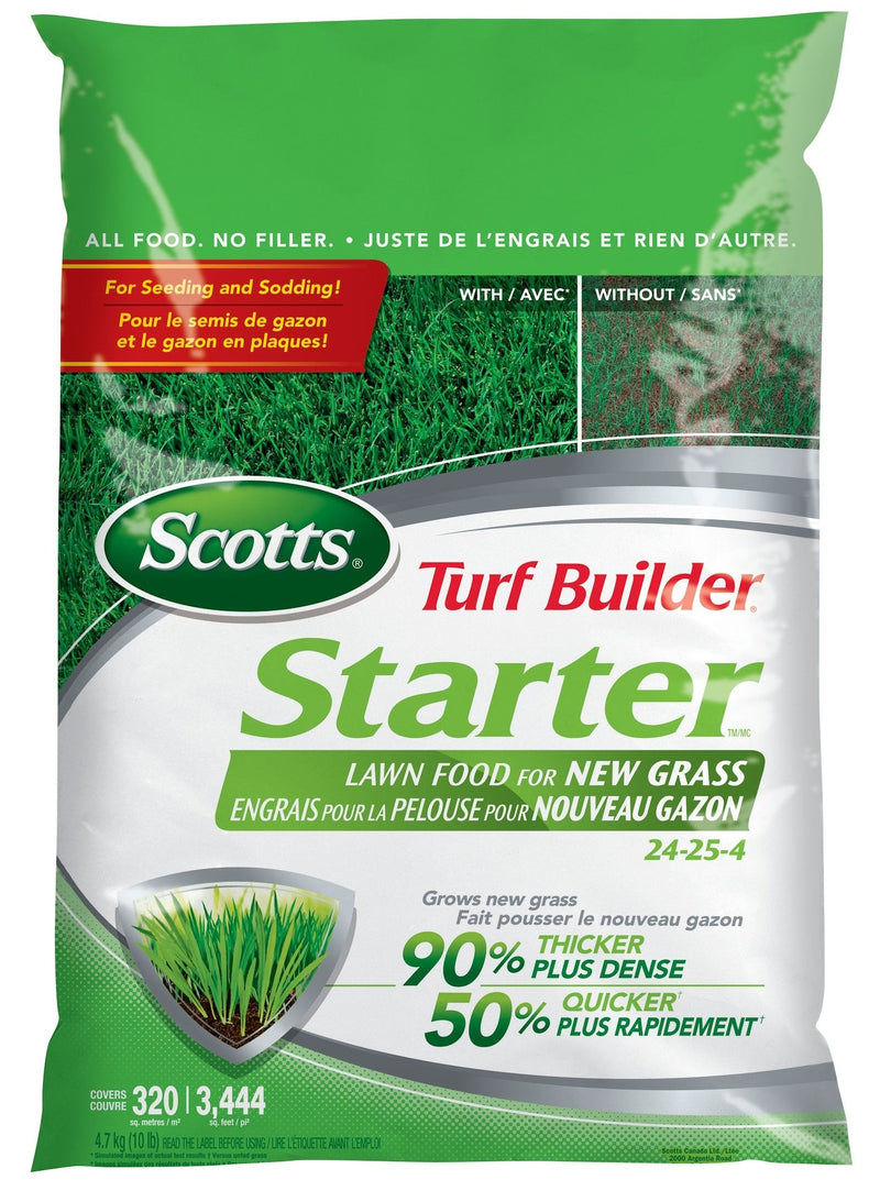 Scotts Turf Builder Starter Lawn Fertilizer, 24-25-4 For New Grass, 320-m2 T7