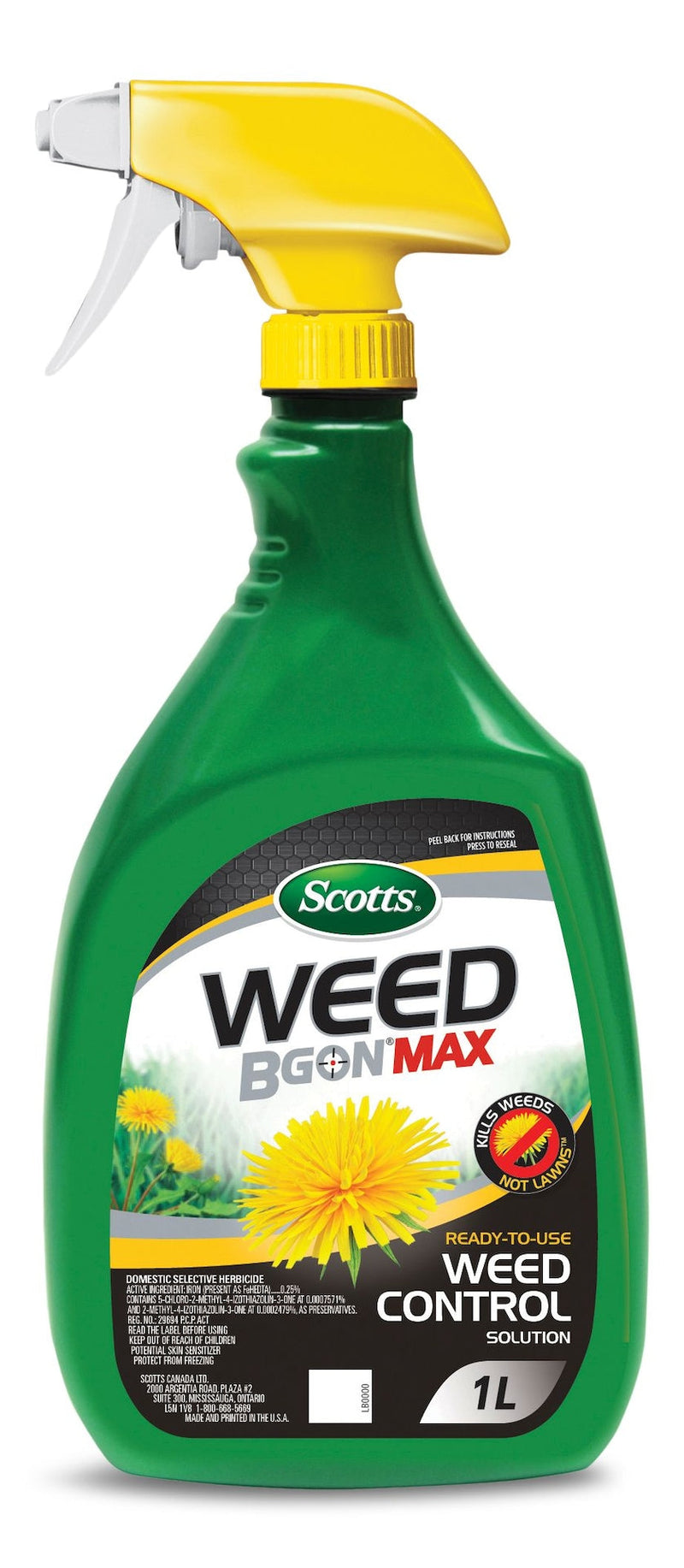 Scotts Weed B Gon MAX Ready-to-Use Weed Control/Killer, Herbicide for Lawns, 1-L H2