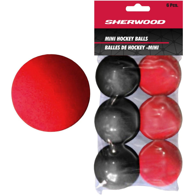 Sherwood Mini Foam Street Hockey Balls, Red & Black, 6-pk U4