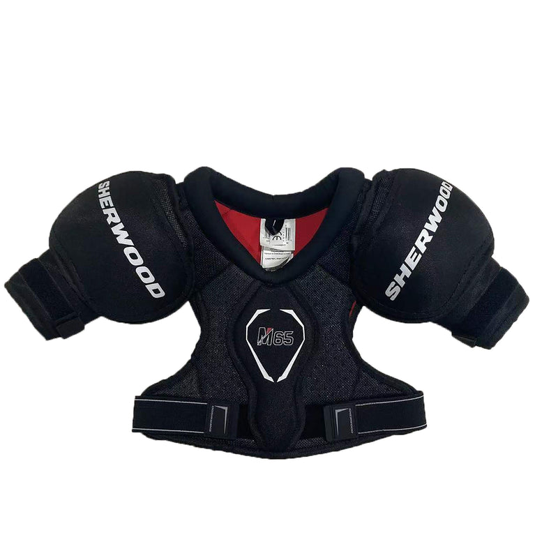 Sherwood Rekker M65 Hockey Shoulder Pads, Youth, Black/Red, Assorted Sizes Y9