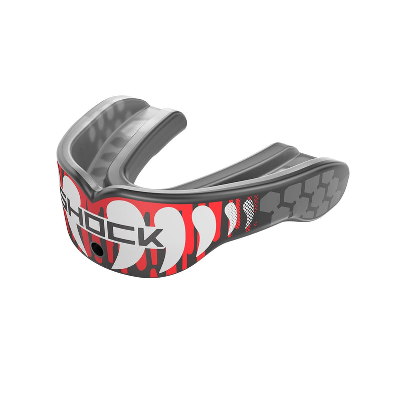 Shock Doctor Gel Max Power Mouthguard, Junior/Senior, Red Drip Fang A8