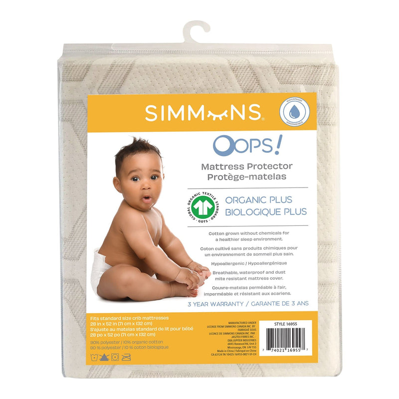Simmons Organic Crib Mattress Waterproof Protector U1