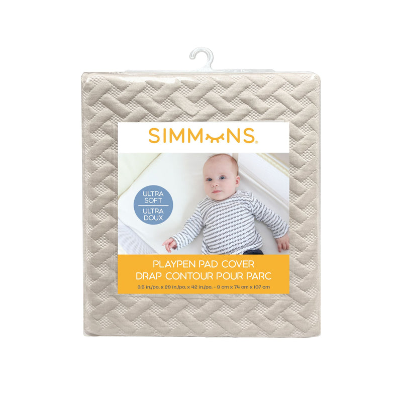 Simmons Playpen Ultra Soft Pad Cover, Sand, 42-in P3