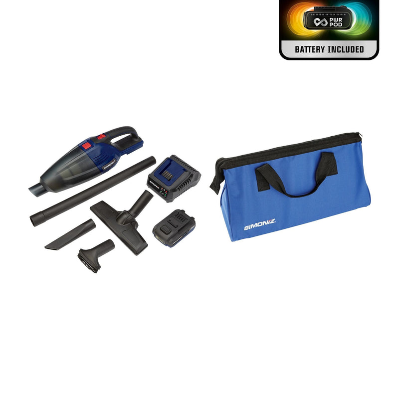 Simoniz 20V Max Cordless Car Hand Vacuum with PWR POD 2.0 Ah battery P7