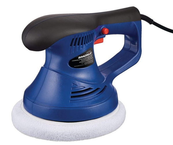 SIMONIZ Brushed Corded Bonnet Random Orbit (Dual Action) Palm Grip Polisher & Waxer Kit, 8-in B8