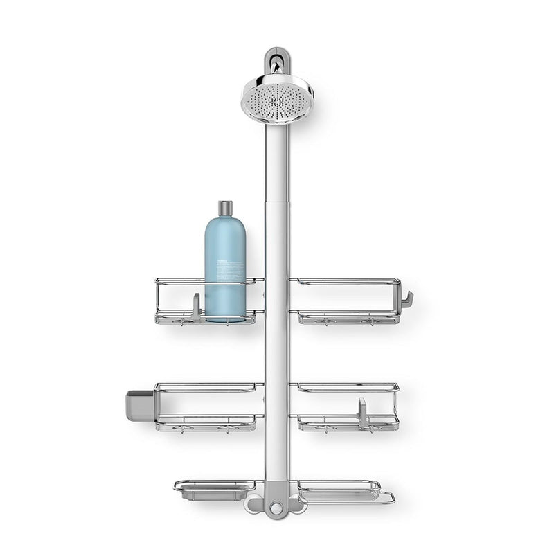 Simplehuman XL Rust-Resistant Adjustable Shelves Shower Caddy, Silver F3