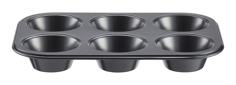 Simplicite Dark Grey Non-Stick Carbon Steel Muffin Pan, 6-Cup B8