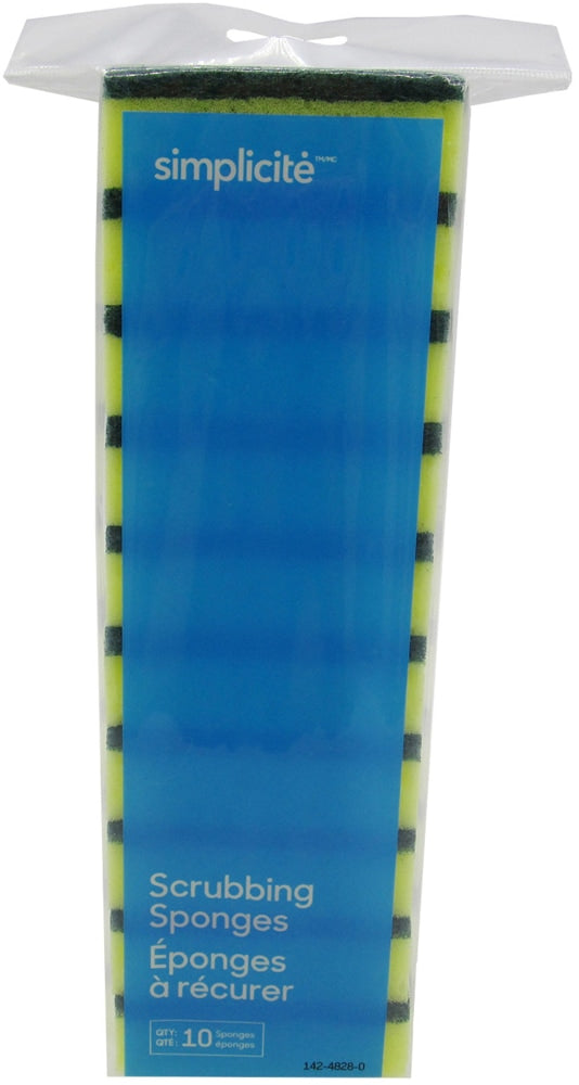 Simplicite Heavy-Duty Scrub Sponge & Pad, 10-pk W9