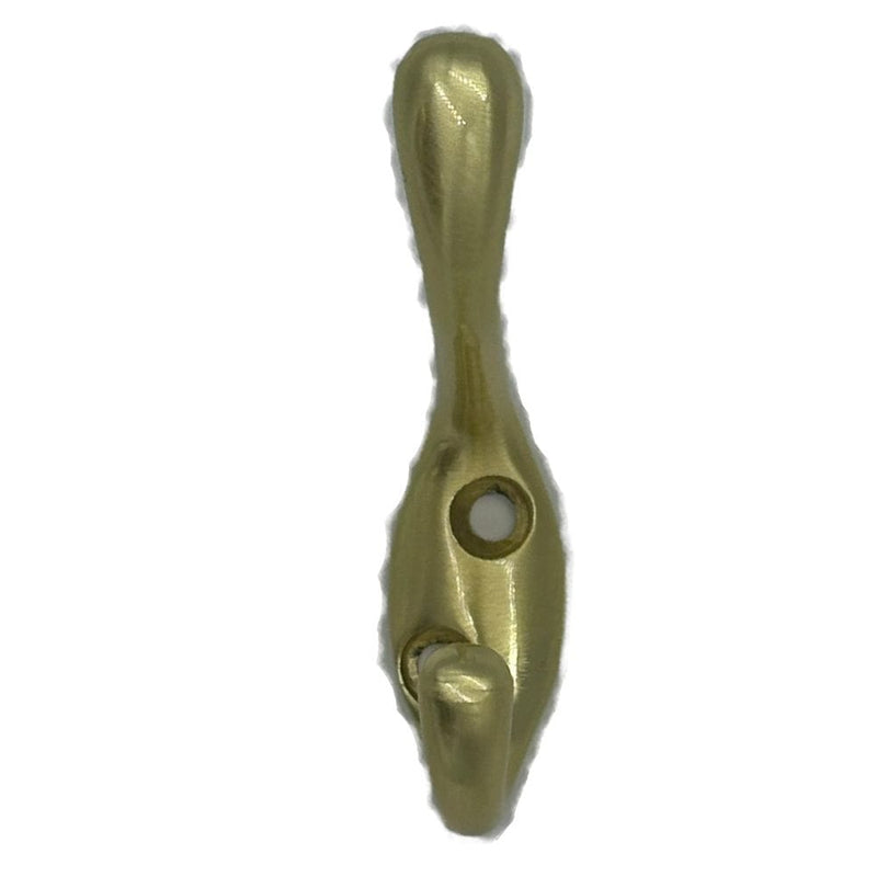 Single Hook, 3.5", Satin Brass, 3pk L6
