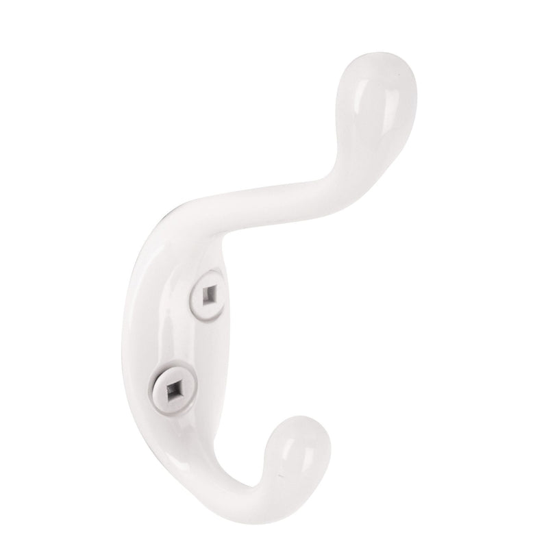 Single Hook, 3.5", White, 3pk W9