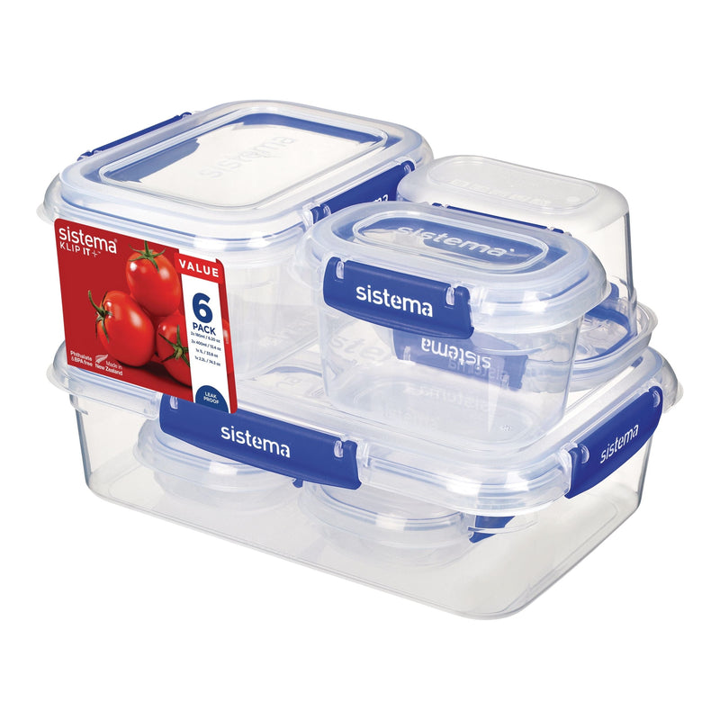 Sistema Airtight Rectangular Food Storage Container Starter Set with Leakproof Seal, 12-pc D1