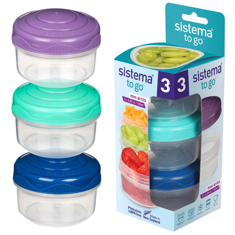 Sistema Mini Bites To Go Food Storage Container Set with Removable Dividers, 3-pk Z2