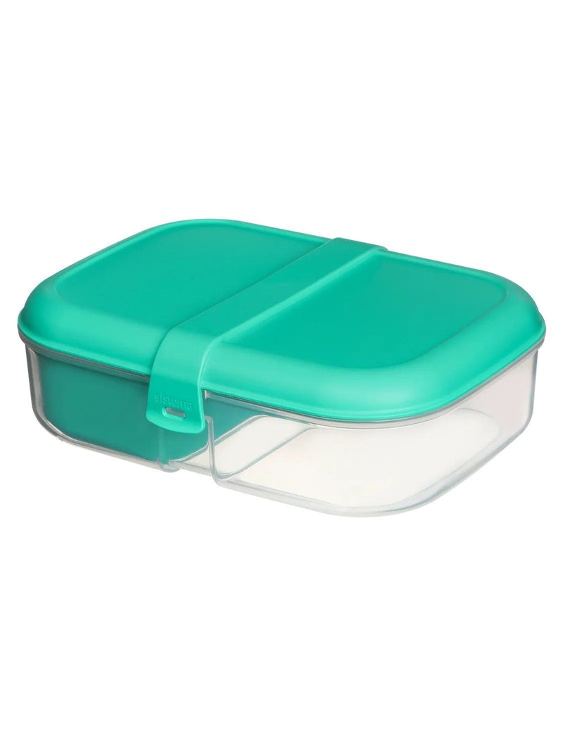 Sistema Ribbon Rectangular Plastic Lunch To Go Food Storage Lunch Box, 1.1-L, with Mini Bite A6