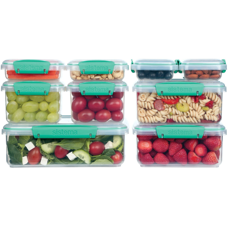 Sistema To Go Rectangular Food Storage Container Set with Removable Dividers, 18-pc C3