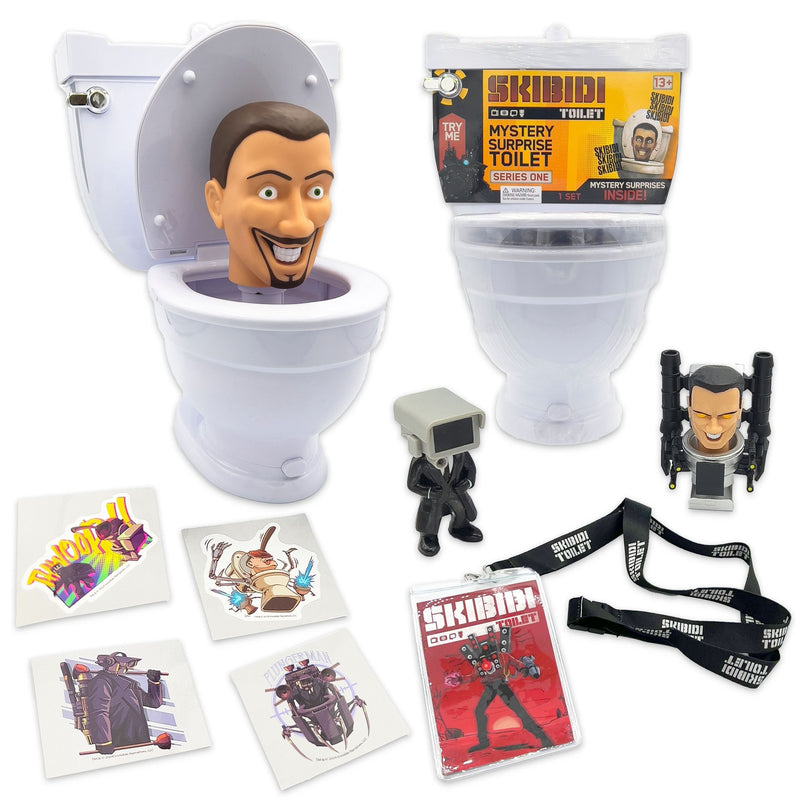 Skibidi Toilet Giant Mystery Toilet Set with Surprise Toys for Ages 13+, Assorted Figures J6