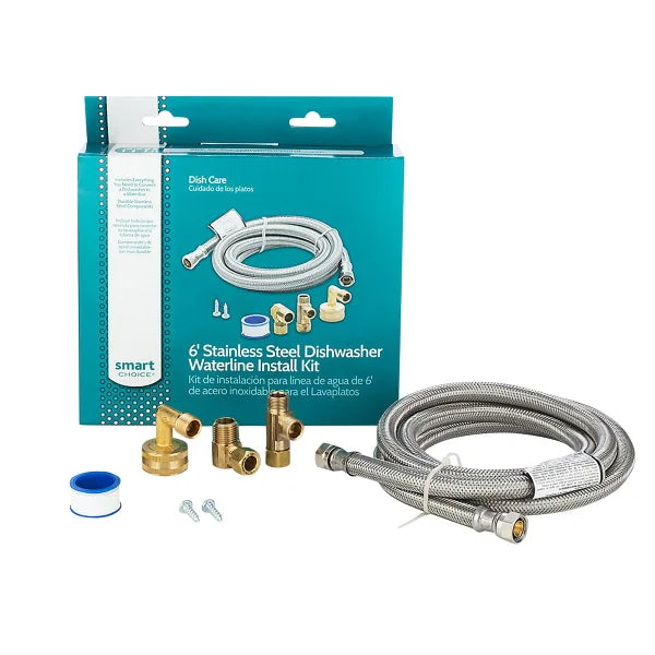 Smart Choice 6 ft. Stainless Steel Dishwasher Waterline Kit R9