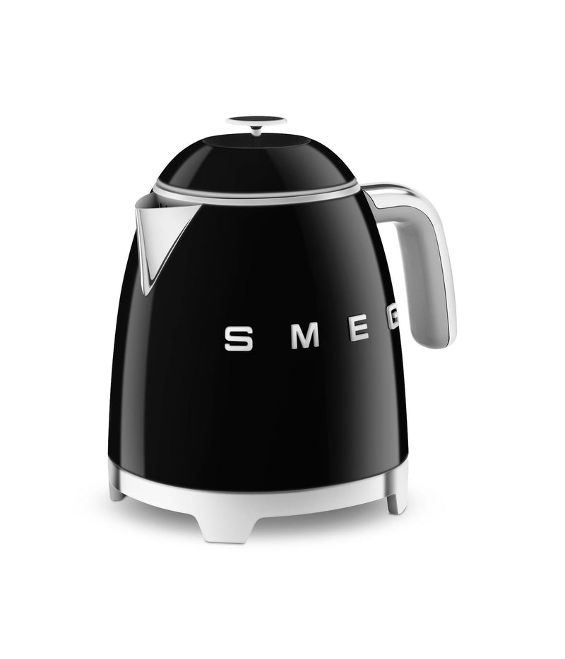 Smeg 50's 1400W Retro Style Electric Mini Countertop Kettle with Cordless Base, Black, 0.8-L R3