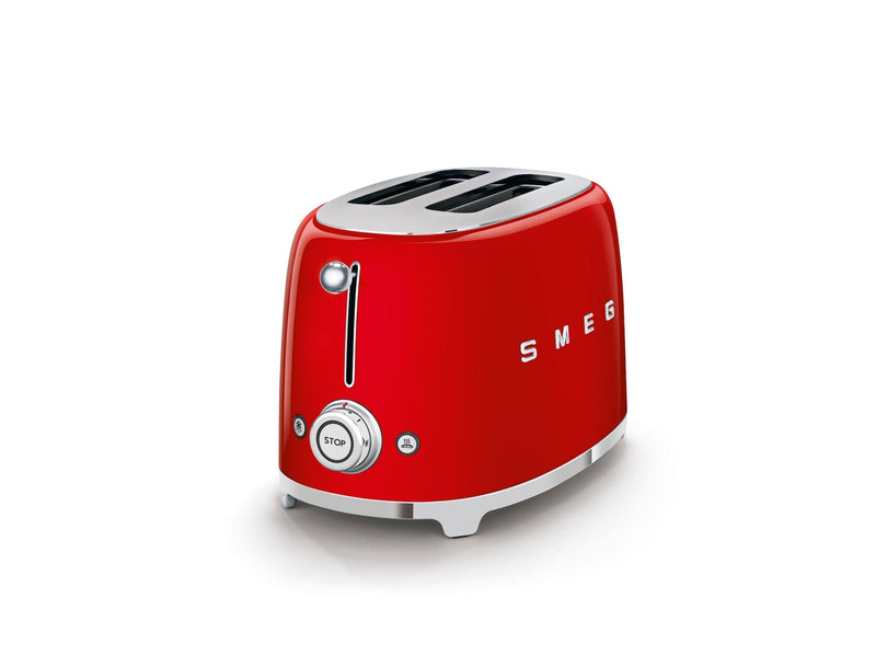 Smeg 50's Retro Style Wide Slot Pop Up Electric Toaster with 6 Settings, 2-Slice, Red Z1