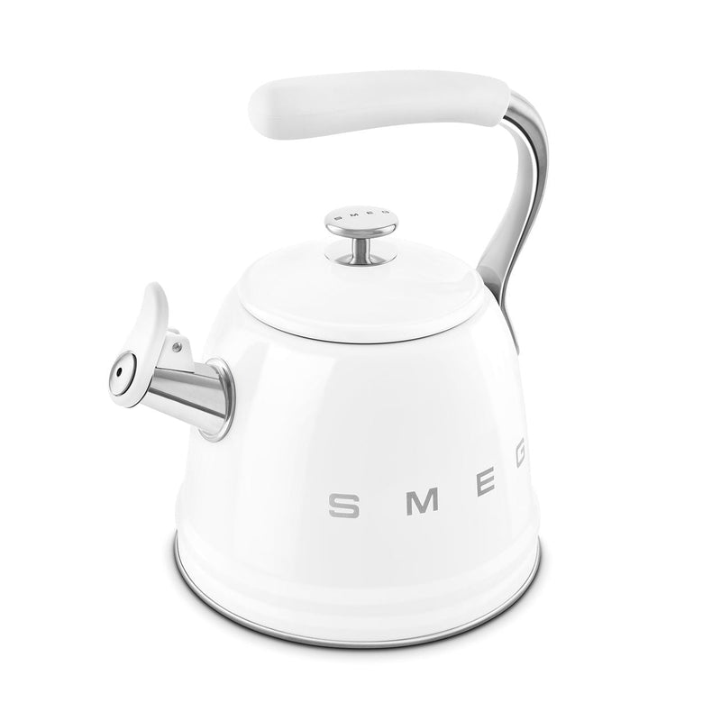 SMEG Traditional Stove Top Whistling Kettle, White, 2.3-L V2