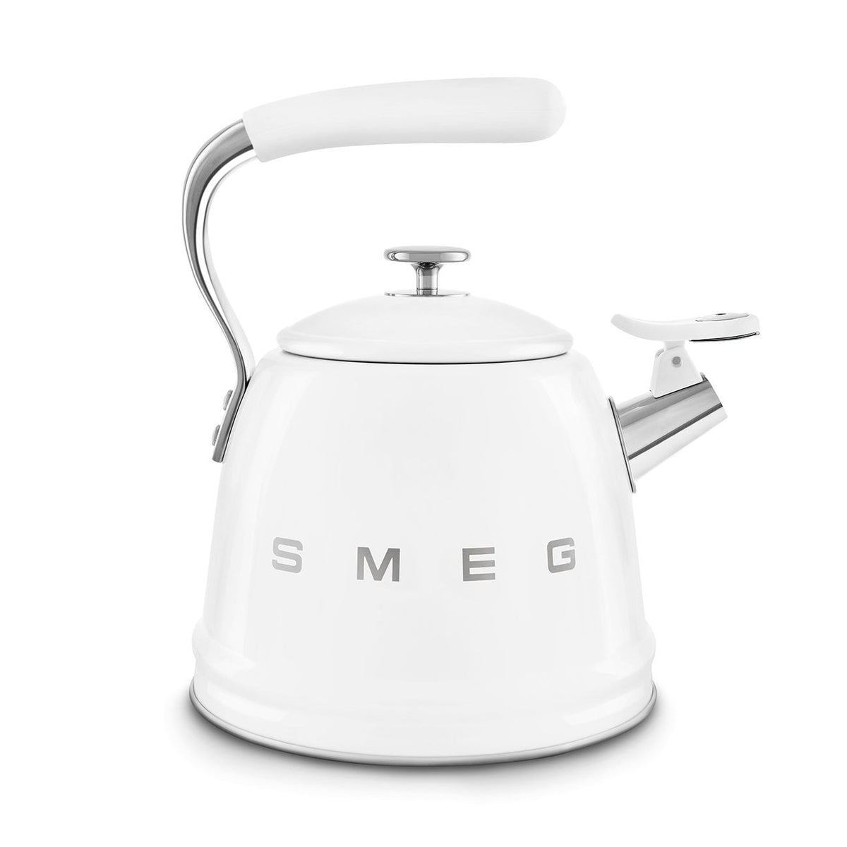 SMEG Traditional Stove Top Whistling Kettle, White, 2.3-L