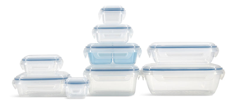 Snaplock Food Storage Container Set with Airtight & Leakproof Seal, Nestable, 9 Count Y0