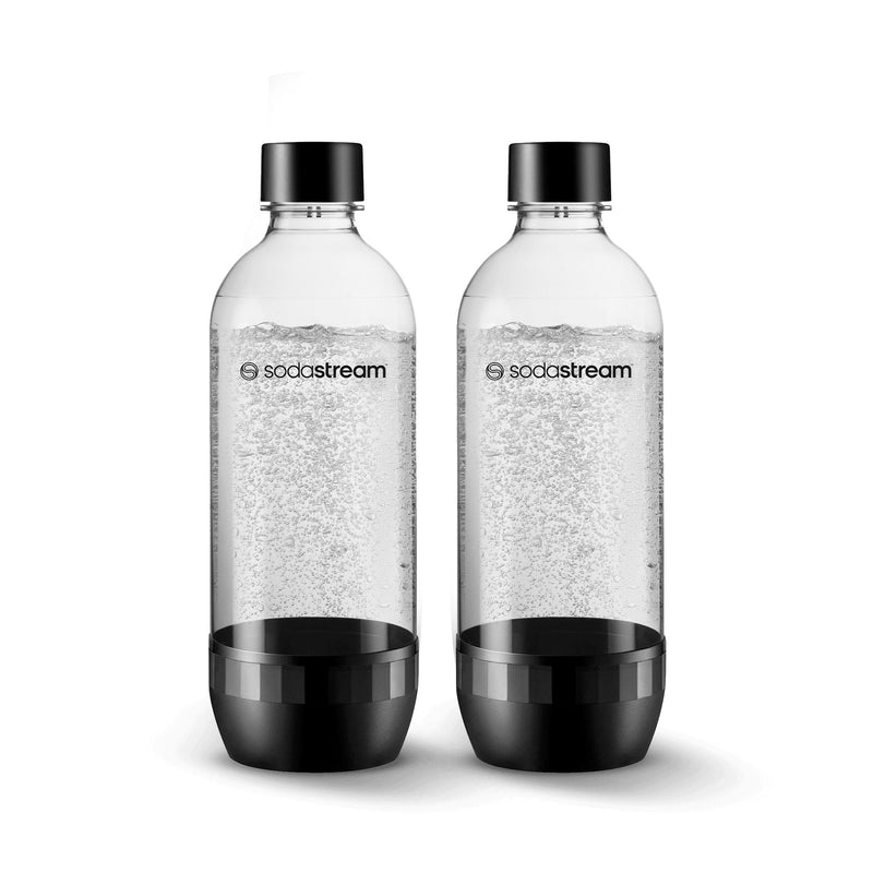 SodaStream Classic Carbonating Bottle, Dishwasher Safe, BPA Free, Black, 1-L, 2-pk N6
