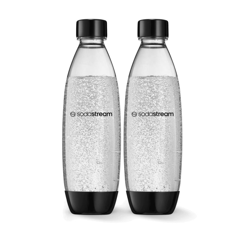 SodaStream Slim Carbonating Bottle, Dishwasher Safe, BPA-Free, Black, 1-L, 2-pk X5
