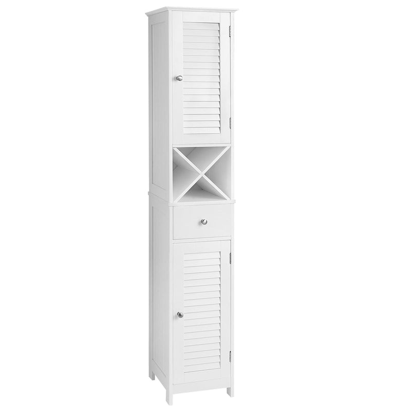 Songmics Home 1-Drawer White Storage Cabinet with Shutter Doors C8