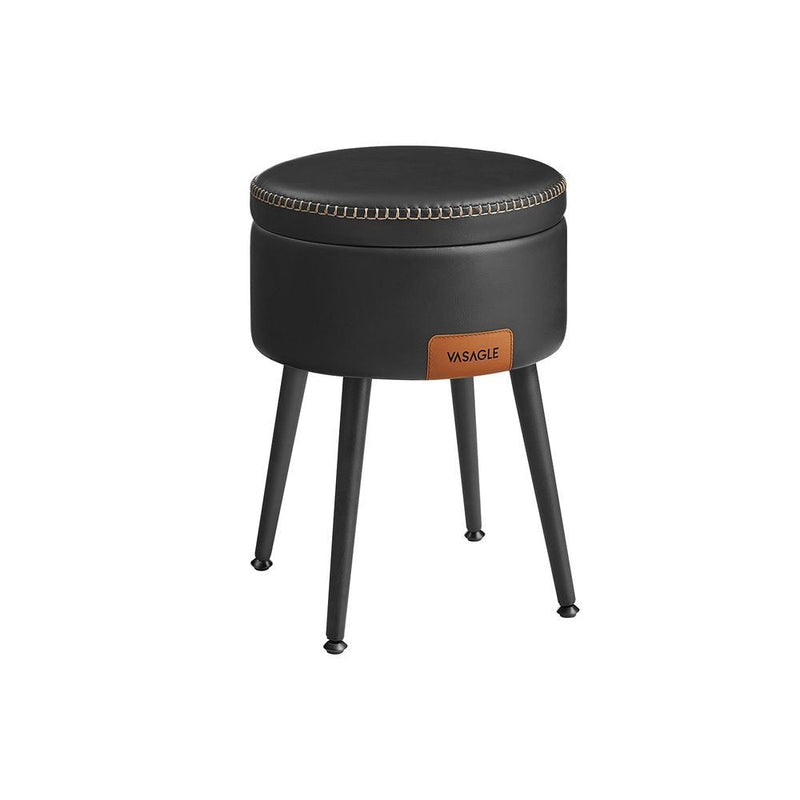 Songmics Home Ink Black Storage Stool with Footrest A7