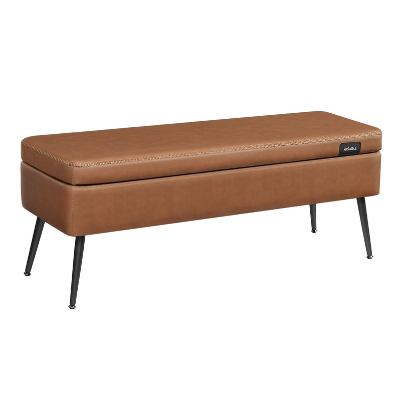 Songmics Home Mid-Century Ink Black Ottoman Storage Bench N9
