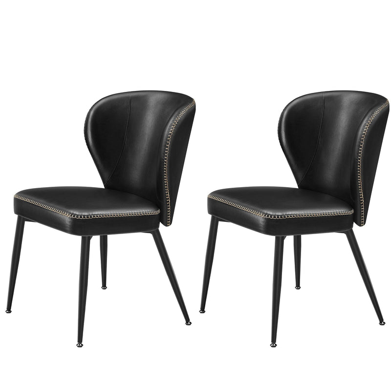 Songmics Home Mid-Century Modern Black Dining Chairs Set, 2-pk U8