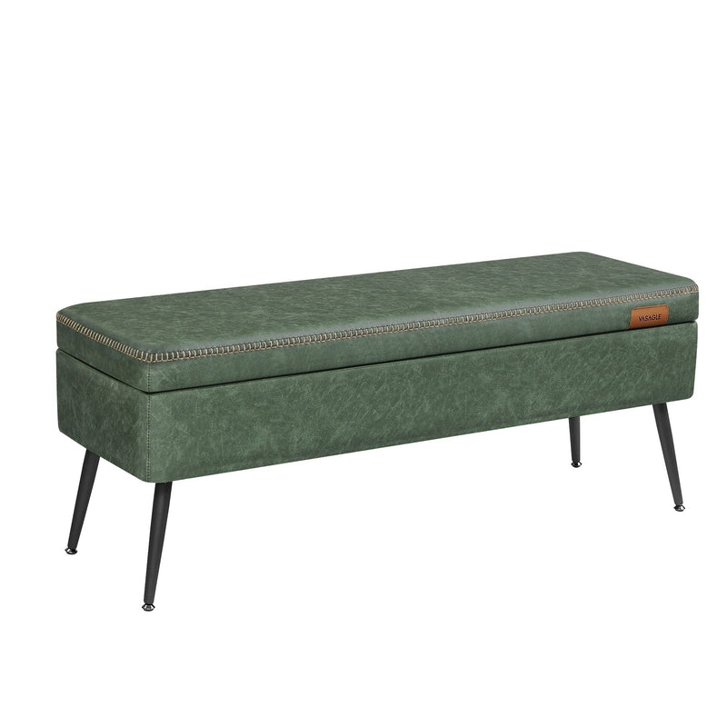 Songmics Home Modern Forest Green Ottoman Storage Bench W7