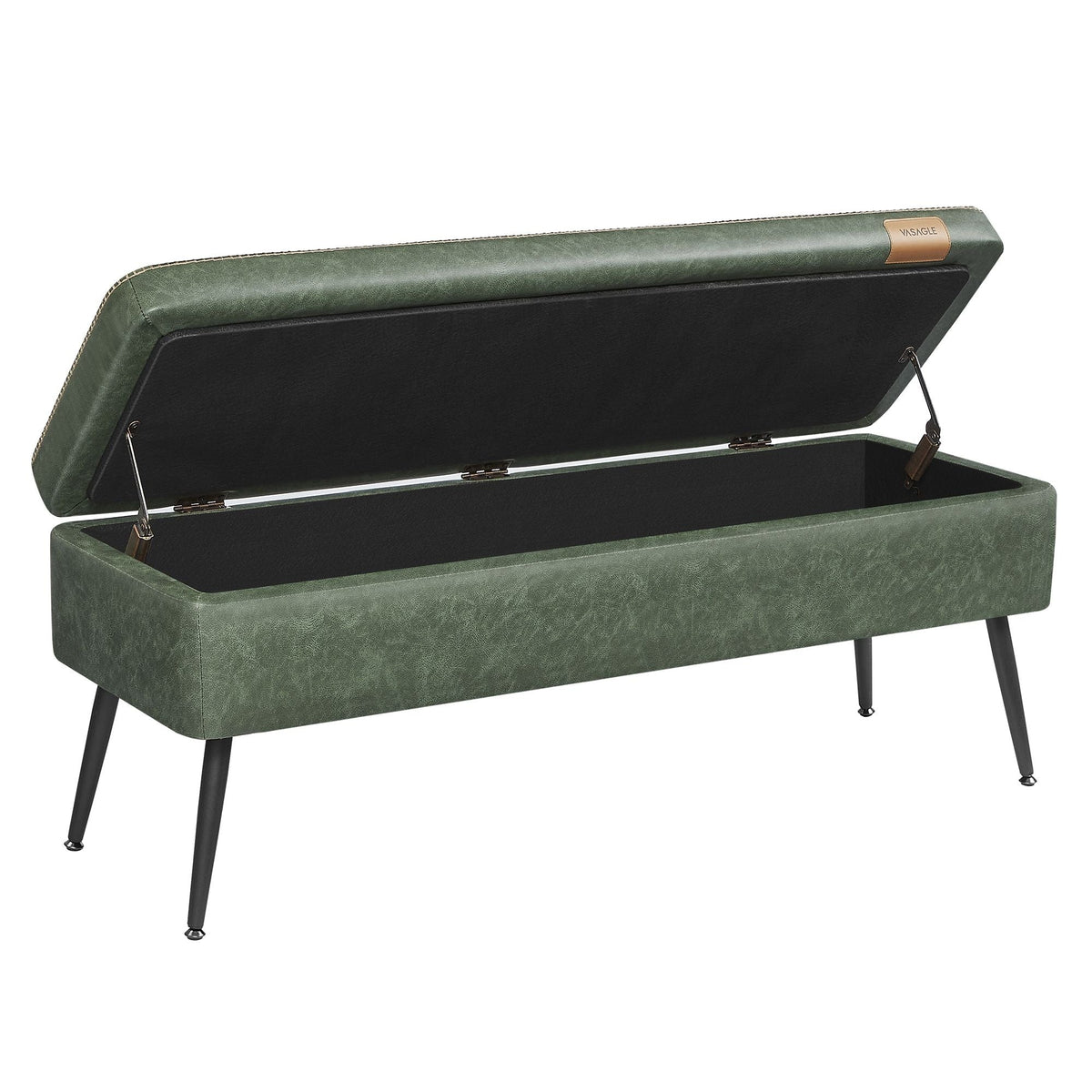 Songmics Home Modern Forest Green Ottoman Storage Bench