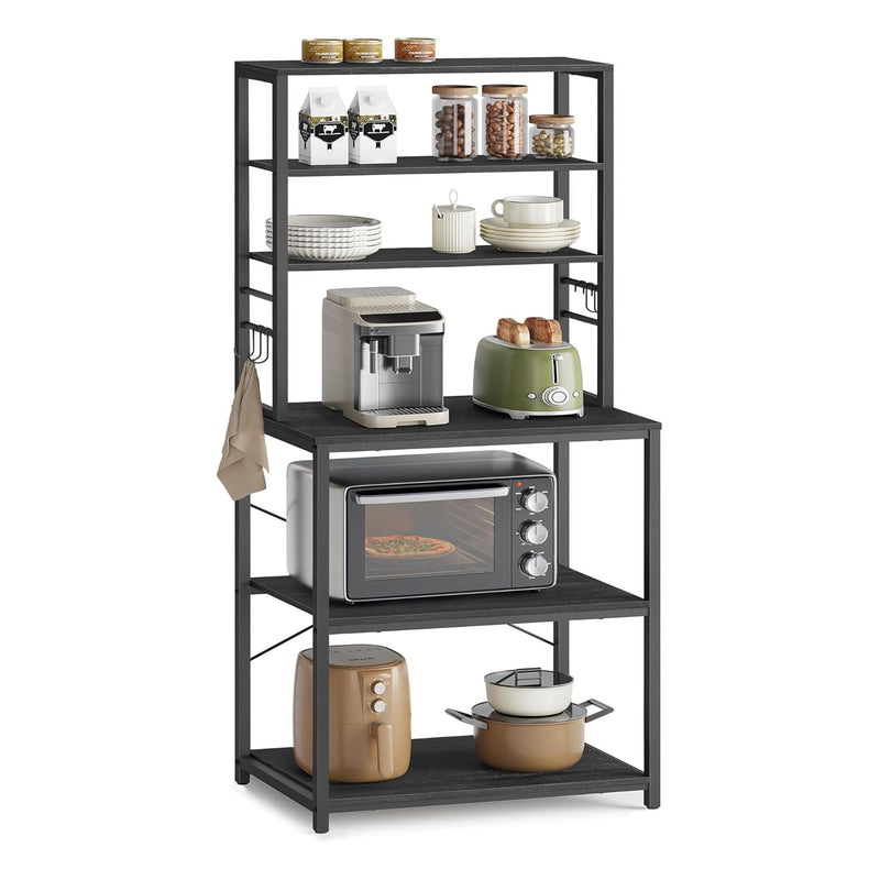 Songmics Home Oak/White Baker's Rack with Charging Station I3