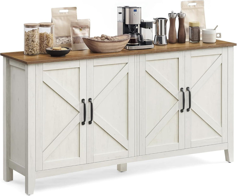 Songmics Home Rustic White/Honey Brown Buffet/Storage Cabinet L2