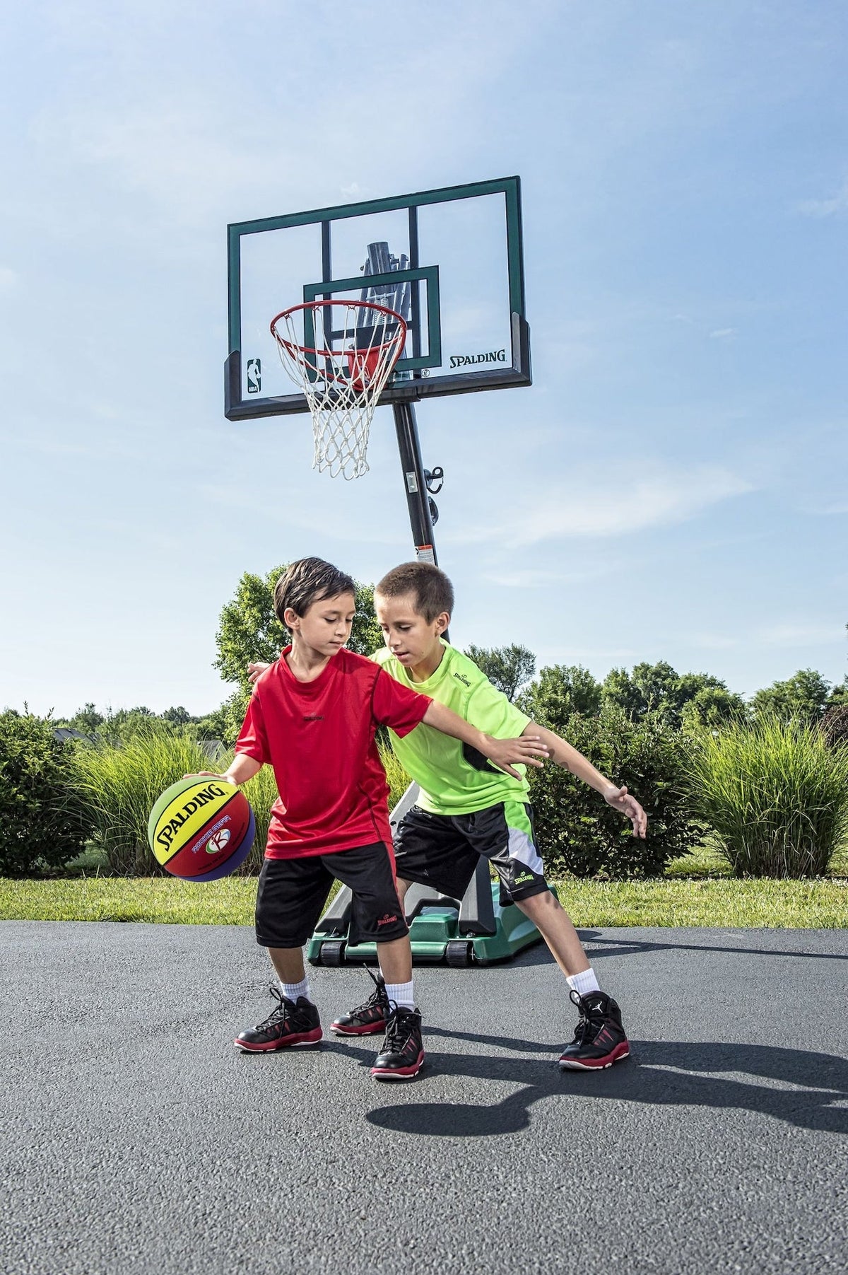 Spalding Rookie Gear Youth Kids' Indoor/Outdoor Multi-Colour Composite Basketball, Size 5 (27.5-in)