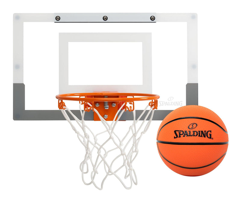Spalding Slam Jam Indoor Over-the-Door Mounting Mini Basketball Hoop & Net with Ball H8