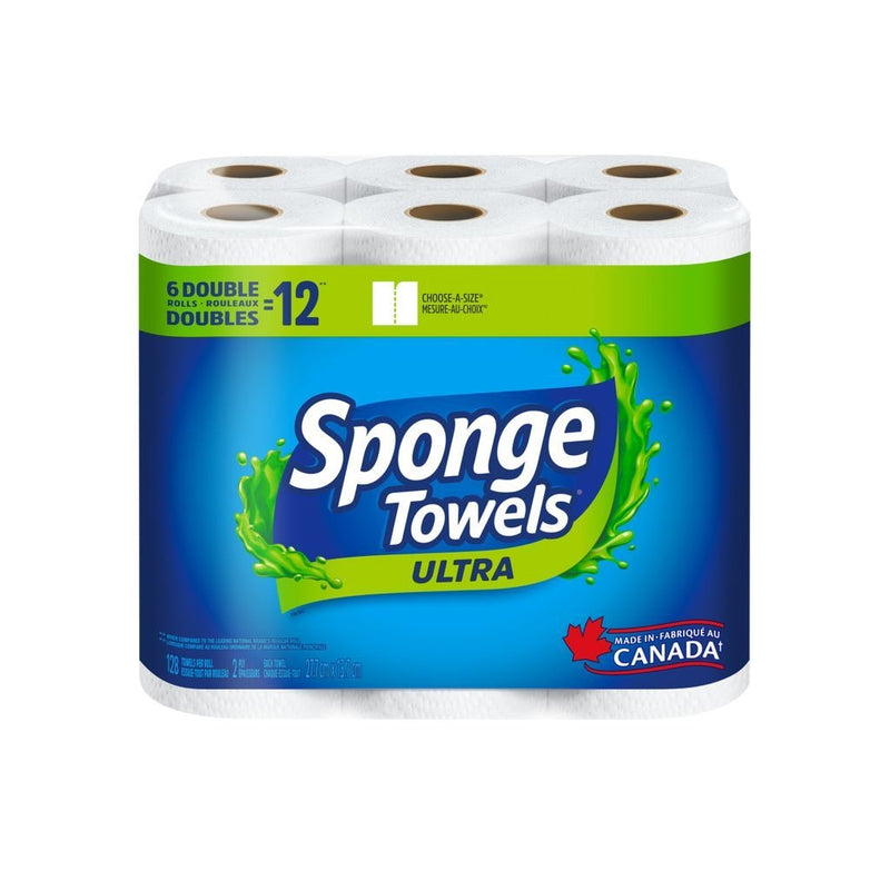 SpongeTowels Ultra Choose-A-Size Paper Towel, 2-ply, 6-pk M0