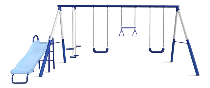Sportspower Arcadia Star Kids' 5-Station Burst Metal Swing Set Combo with Slide A0