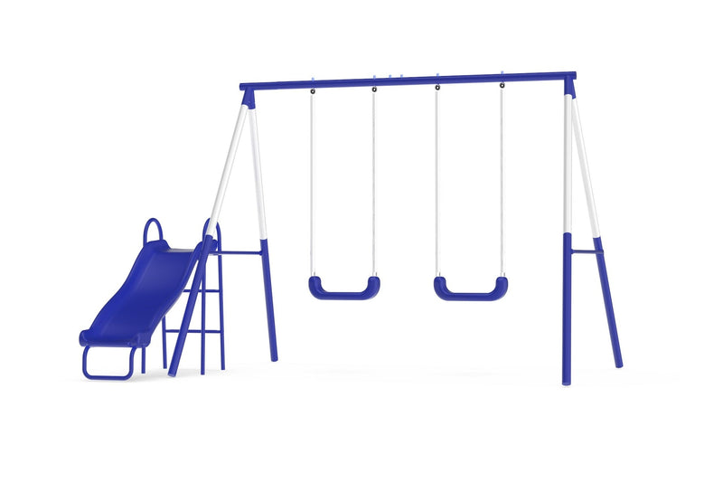 Sportspower Play Time Kids' 3 Station Metal Swing Set with Slide W9